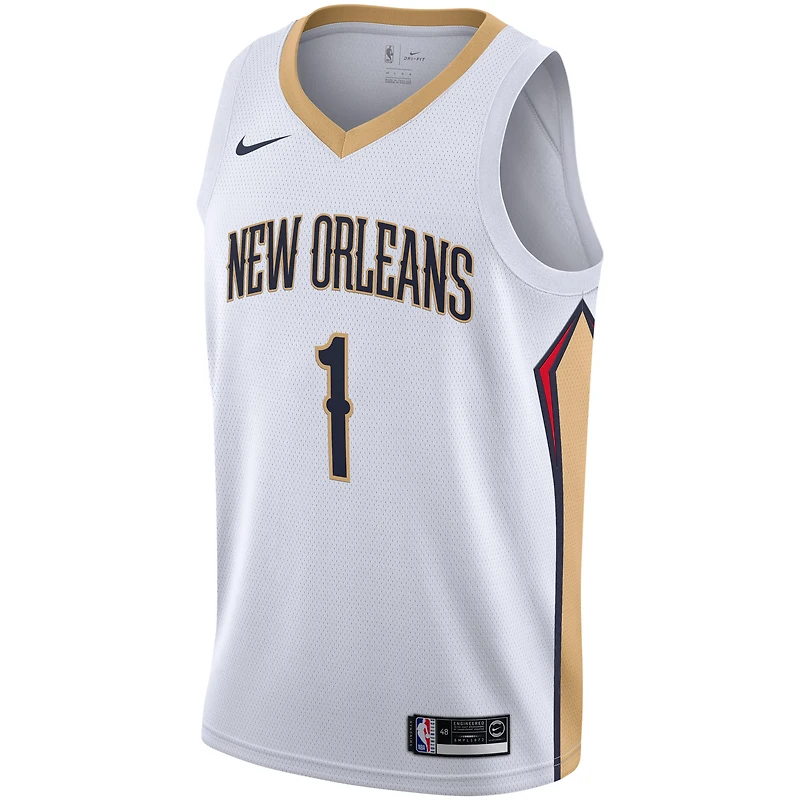 Maillot Swingman Nike Zion Williamson blanc New Orleans Pelicans 2019/2020 - Édition Association