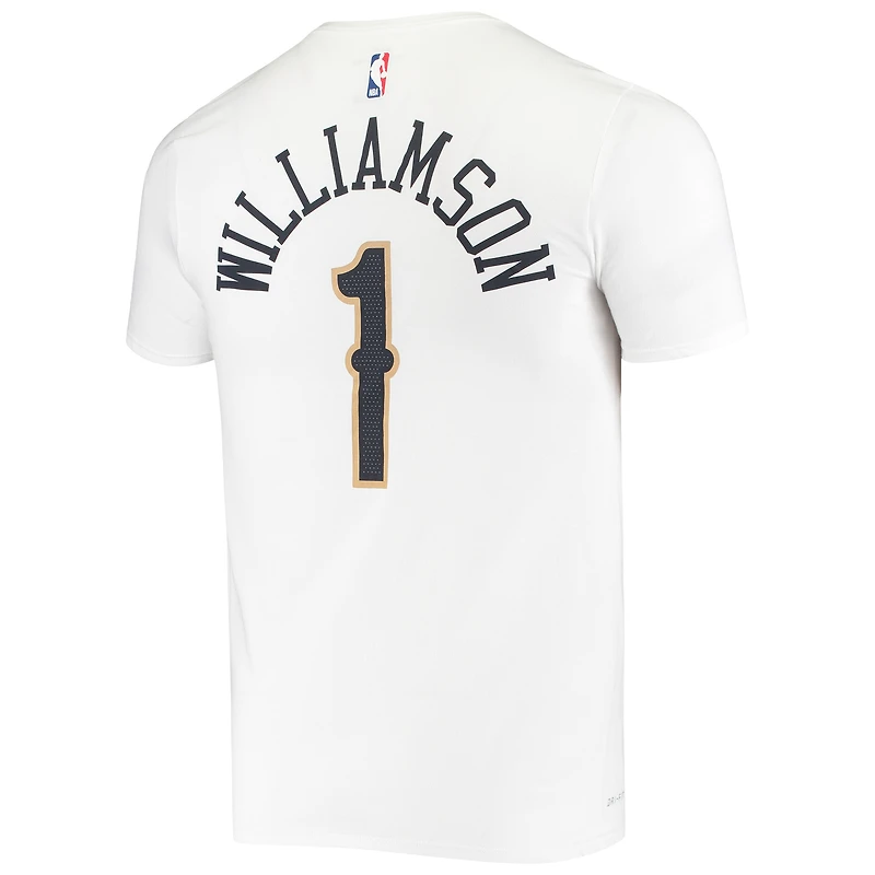 T-shirt Performance Zion Williamson New Orleans Pelicans Nike pour homme avec nom et numéro - Blanc
