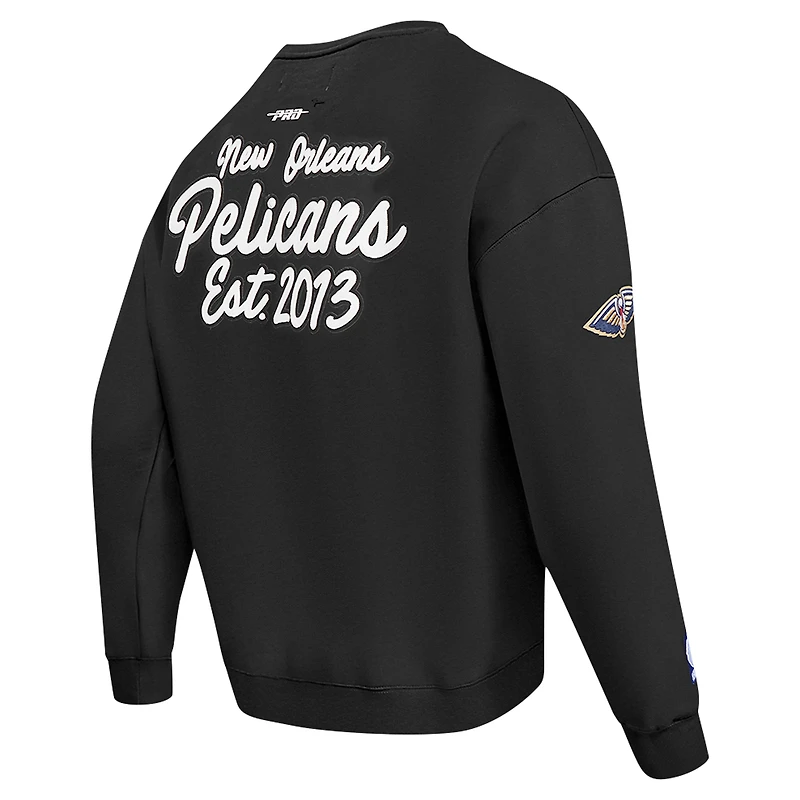 Sweat-shirt à épaules tombantes Paint the City Pro Standard pour homme, noir, New Orleans Pelicans