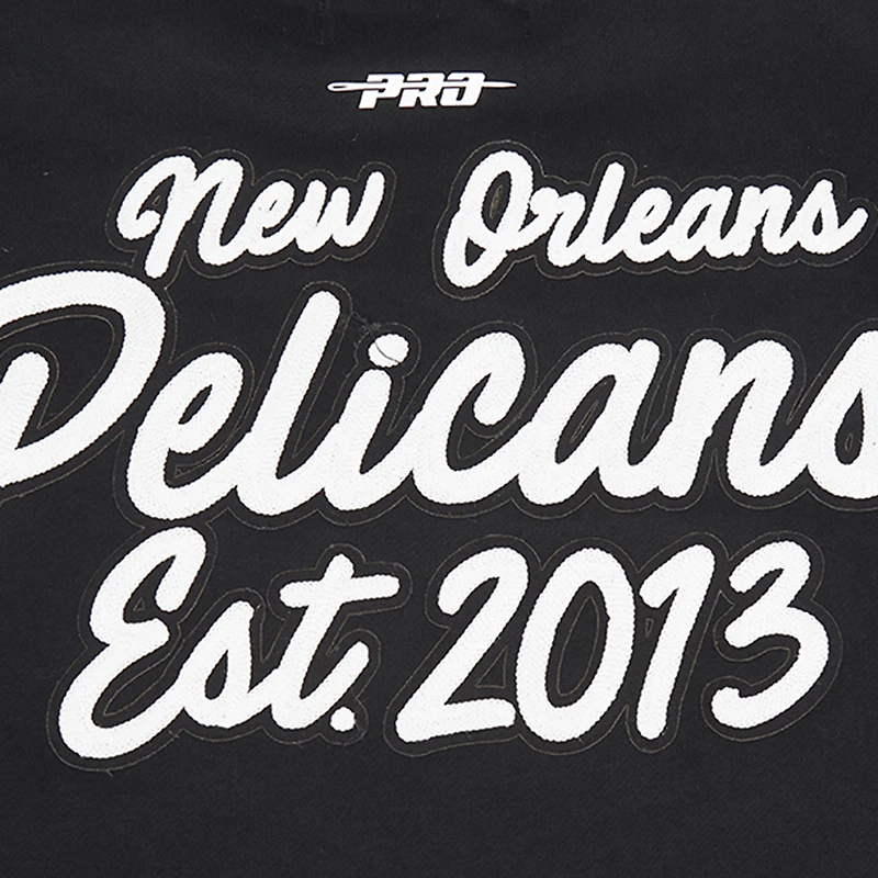 Men's Pro Standard Black New Orleans Pelicans Paint the City Drop Shoulder Sweatshirt