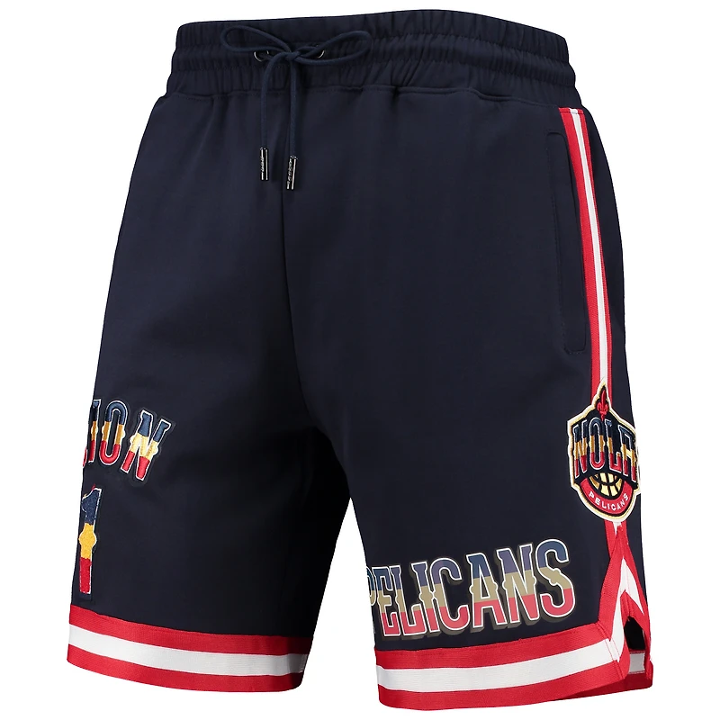 Short de joueur Pro Standard Zion Williamson bleu marine avec logo l'équipe New Orleans Pelicans pour homme