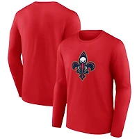 T-shirt à manches longues rouge pour homme avec logo alternatif des New Orleans Pelicans
