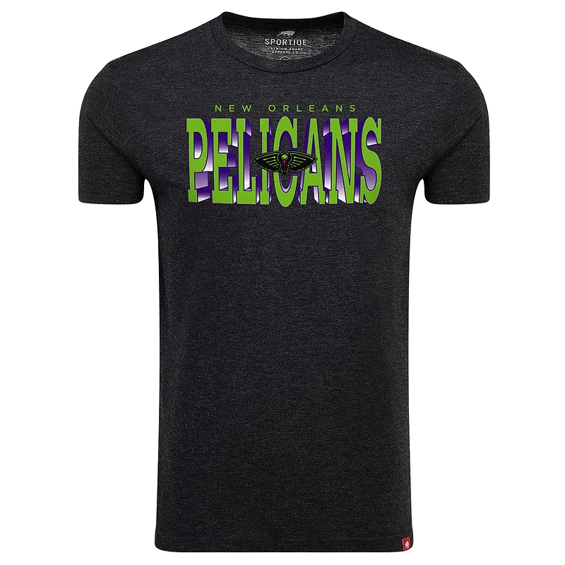 T-shirt confortable à trois mélanges Sportiqe Heather Black New Orleans Pelicans City Edition pour hommes