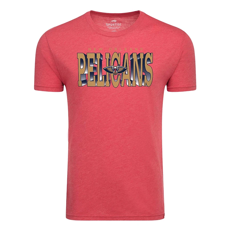 T-shirt confortable à trois mélanges Sportiqe pour hommes, rouge, New Orleans Pelicans