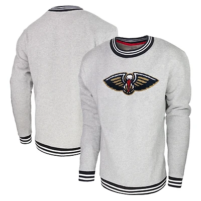 Men's Stadium Essentials Gray New Orleans Pelicans Club Level Pullover Sweatshirt