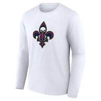 Men's  White New Orleans Pelicans Alternate Logo Long Sleeve T-Shirt