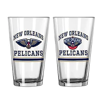 Pélicans de la Nouvelle-Orléans 16oz. Verre à pinte, paquet de deux