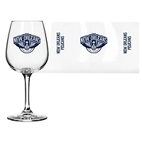 Verre à vin à pied de 12 oz avec logo des Pélicans de la Nouvelle-Orléans