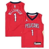Préscolaire Jordan Brand Zion Williamson Red New Orleans Pelicans 2020/21 Fast Break Replica Jersey - Statement Edition