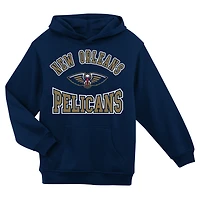 Sweat à capuche en polaire bleu marine pour enfant d'âge préscolaire, ville natale des New Orleans Pelicans