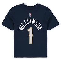 Préscolaire Nike Zion Williamson Navy New Orleans Pelicans Team Name & Number T-Shirt