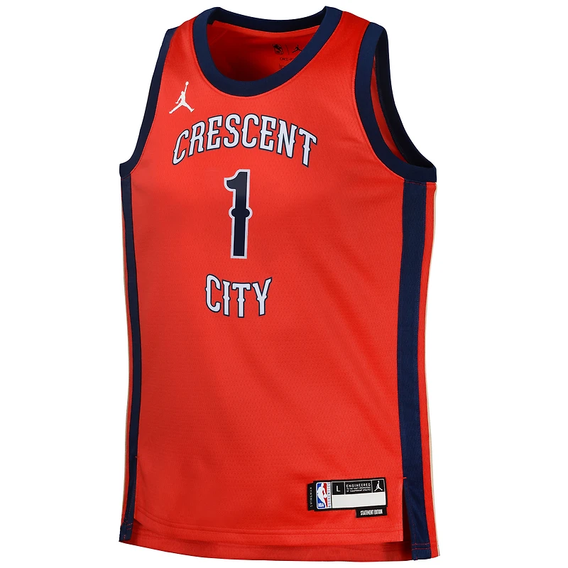 Maillot Swingman Jordan Brand Zion Williamson Rouge New Orleans Pelicans Déclaration