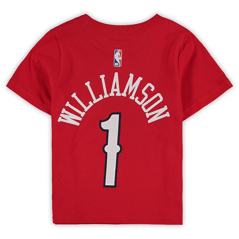 T-shirt Jordan Brand Zion Williamson rouge New Orleans Pelicans Statement Edition pour tout-petit, avec nom et numéro