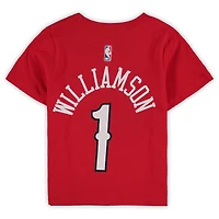 T-shirt Jordan Brand Zion Williamson rouge New Orleans Pelicans Statement Edition pour tout-petit, avec nom et numéro