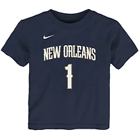 Toddler Nike Zion Williamson Navy New Orleans Pelicans Logo Name & Number T-Shirt