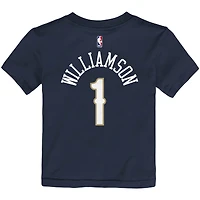 T-shirt avec nom et numéro Nike Zion Williamson bleu marine New Orleans Pelicans pour tout-petit