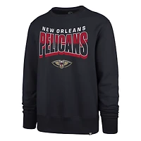 Unisex '47  Navy New Orleans Pelicans Brush By Headline Crewneck Sweatshirt