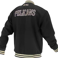 Unisex FISLL Black New Orleans Pelicans Logoman Shadow Collection Full-Snap Varsity Jacket