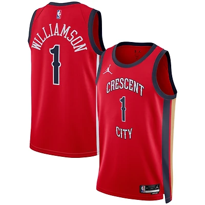 Maillot Swingman unisexe Jordan Brand Zion Williamson rouge des New Orleans Pelicans - Édition Statement
