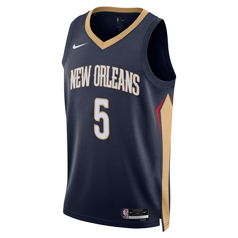 Maillot Nike Swingman unisexe Dejounte Murray Navy New Orleans Pelicans 2024 Offseason Addition