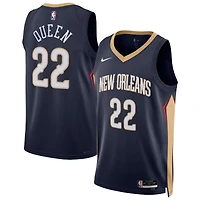 Maillot Swingman unisexe Nike Derik Queen bleu marine des New Orleans Pelicans - Édition Icon