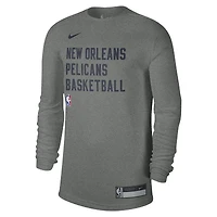 T-shirt à manches longues Nike New Orleans Pelicans 2023/24 Legend On-Court Practice unisexe gris chiné
