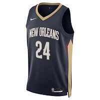 Unisex Nike Jordan Hawkins Navy New Orleans Pelicans Swingman Jersey - Icon Edition