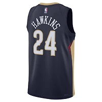 Unisex Nike Jordan Hawkins Navy New Orleans Pelicans Swingman Jersey - Icon Edition