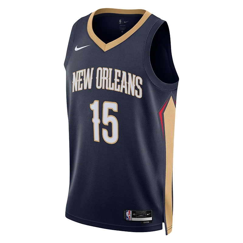 Maillot unisexe Nike Jose Alvarado bleu marine New Orleans Pelicans Swingman - Icon Edition