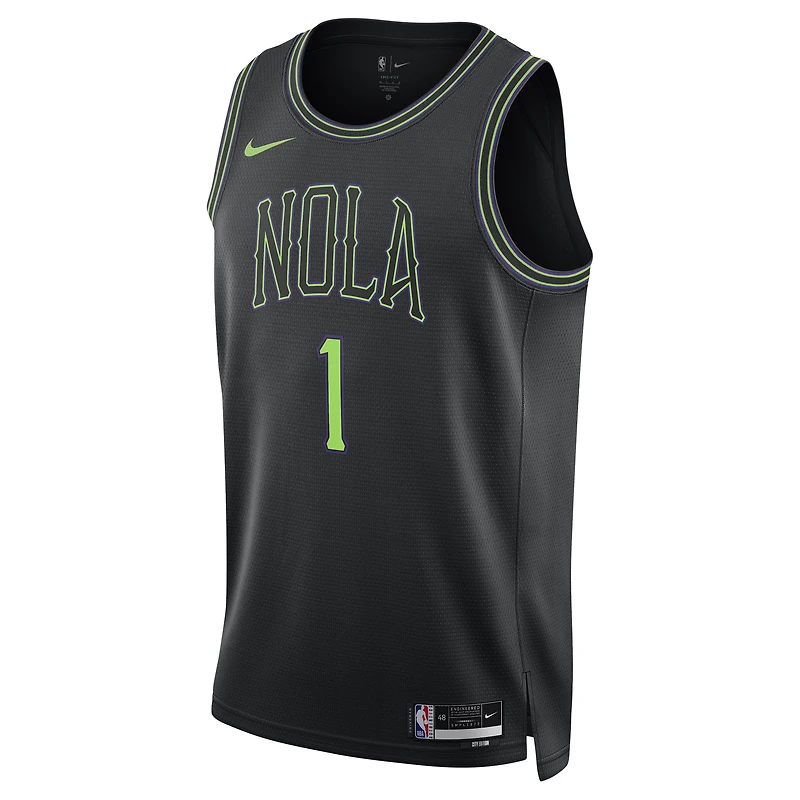 Maillot Swingman Nike unisexe Zion Williamson noir New Orleans Pelicans 2025/26 - Édition City