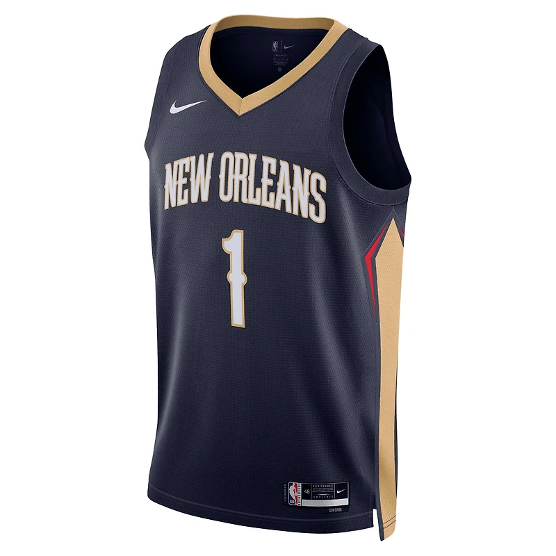 Maillot unisexe Nike Zion Williamson bleu marine New Orleans Pelicans Swingman - Icon Edition