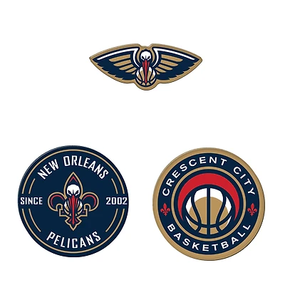 Lot de 3 aimants de réfrigérateur haut de gamme WinCraft New Orleans Pelicans