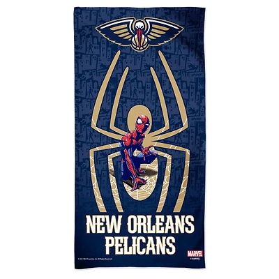 Serviette de plage Spectra WinCraft New Orleans Pelicans NBA x Marvel 30'' x 60''