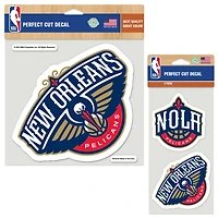 Planche de décalcomanies prédécoupées WinCraft New Orleans Pelicans (lot de trois)