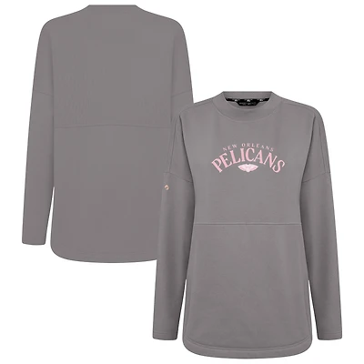 Women's Levelwear  Gray New Orleans Pelicans Mother's Day Beaudry Arched Pullover Sweatshirt