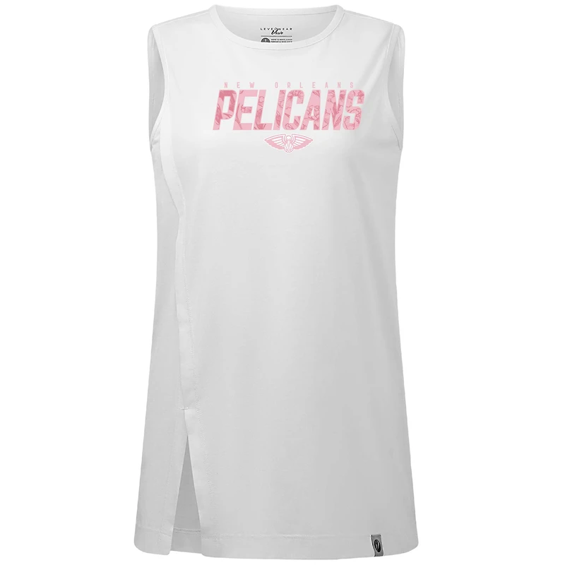 Women's Levelwear White New Orleans Pelicans Mother's Day Influx Floral Tank Top