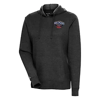 Women's Antigua Heather Black New Orleans Pelicans Action Pullover Hoodie