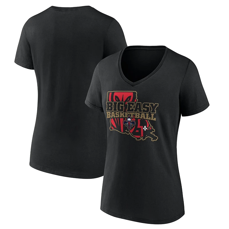 Women's  Navy New Orleans Pelicans Core Hometown Launch V-Neck T-Shirt