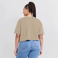 Women's Fanatics Khaki New Orleans Pelicans Elements Super Soft Boxy Cropped T-Shirt