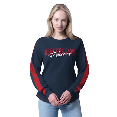 T-shirt à manches longues tri-blend Advantage bleu marine G-III 4Her by Carl Banks pour femme, New Orleans Pelicans