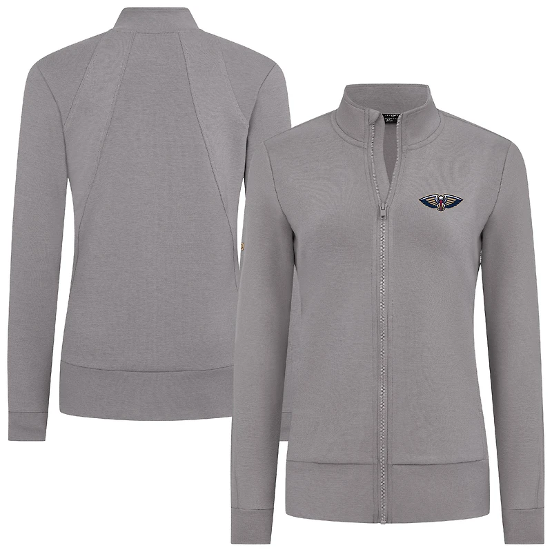 Veste zippée intégrale Shine grise Levelwear pour femme des New Orleans Pelicans