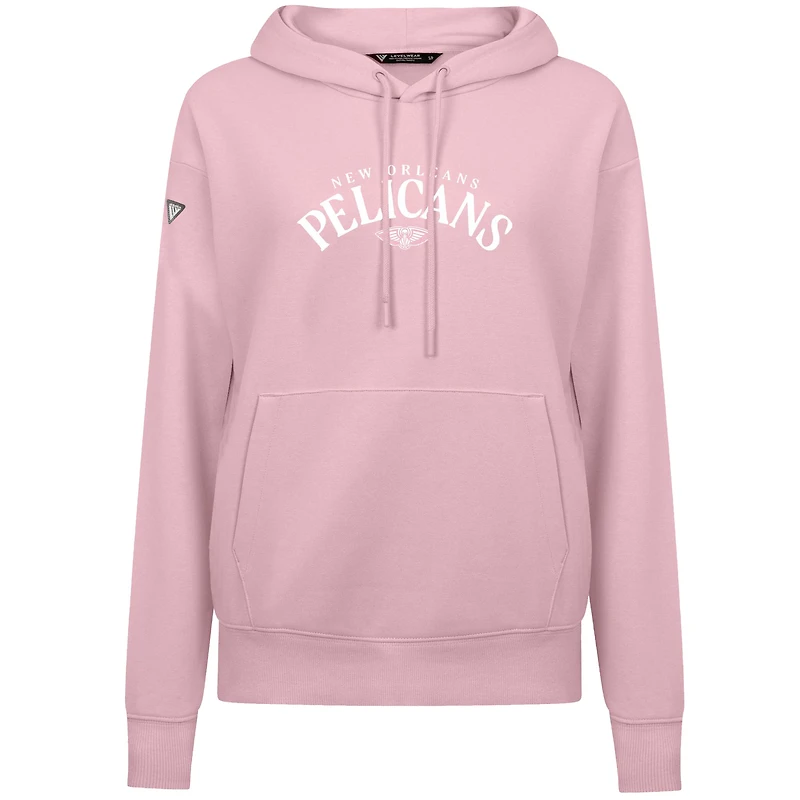 Sweat à capuche rose clair Levelwear pour femme, motif New Orleans Pelicans, Fête des Mères, arqué