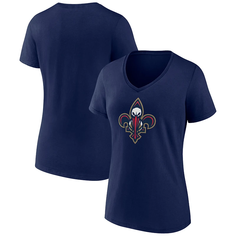 Women's White New Orleans Pelicans Alternate Logo V-Neck T-Shirt