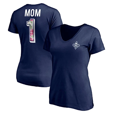 Women's Navy New Orleans Pelicans Mother's Day Logo V-Neck T-Shirt