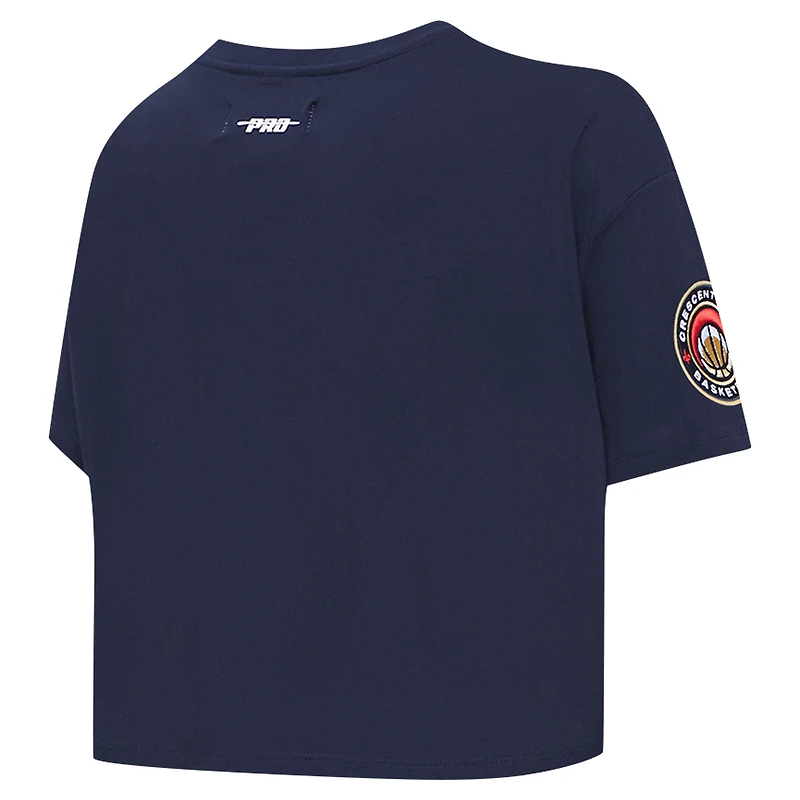 Women's Pro Standard Navy New Orleans Pelicans Jewels Boxy Cropped T-Shirt