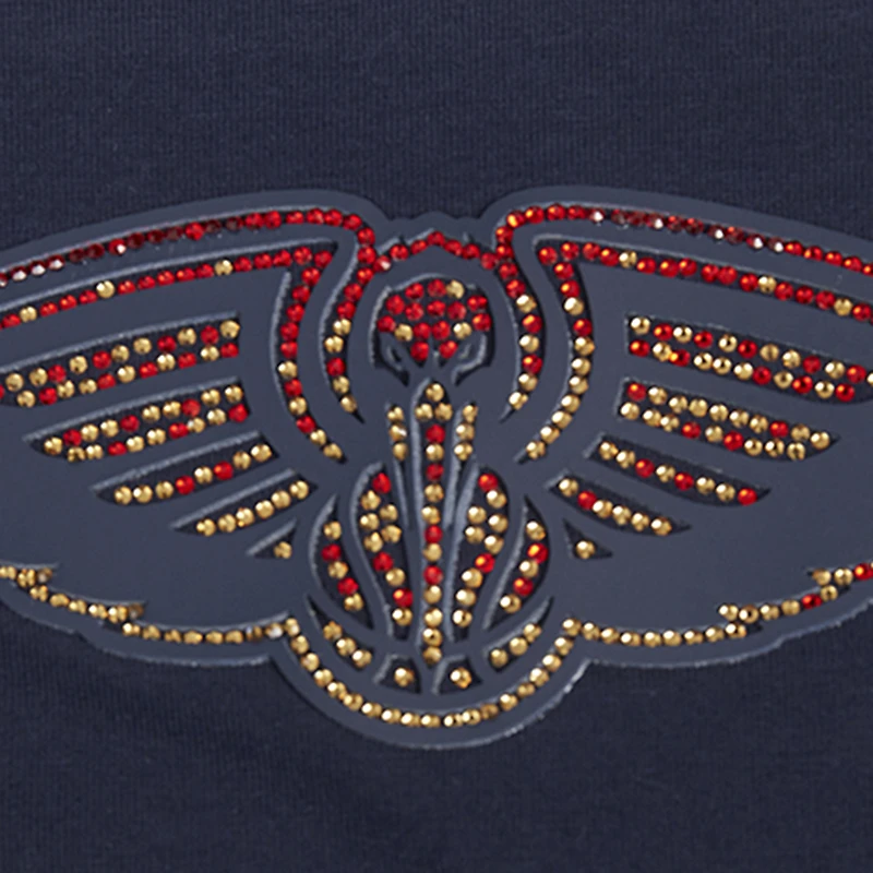 Women's Pro Standard Navy New Orleans Pelicans Jewels Boxy Cropped T-Shirt