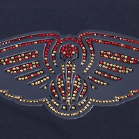 Women's Pro Standard Navy New Orleans Pelicans Jewels Boxy Cropped T-Shirt