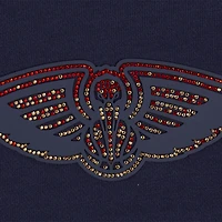 Women's Pro Standard Navy New Orleans Pelicans Jewels Cropped Pullover Hoodie