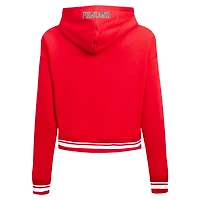 Sweat à capuche court Pro Standard rouge New Orleans Pelicans Script Tail pour femmes