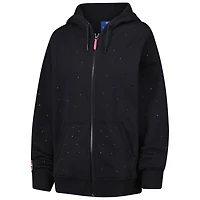 Sweat à capuche surdimensionné entièrement zippé avec pierres précieuses pour femme Terez Black New Orleans Pelicans